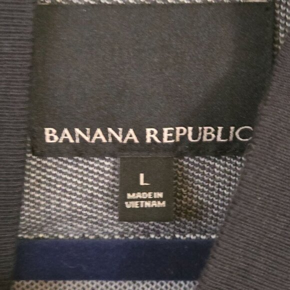 Banana Republic Two Tone Pique BirdsEye Baseball Jacket Snap Closure Size L - Picture 9 of 10